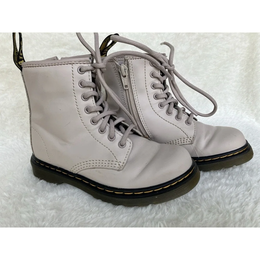 Dr Martens 1460 Kids Size 11 Taupe Color Combat Boots Earth Tone Rugged